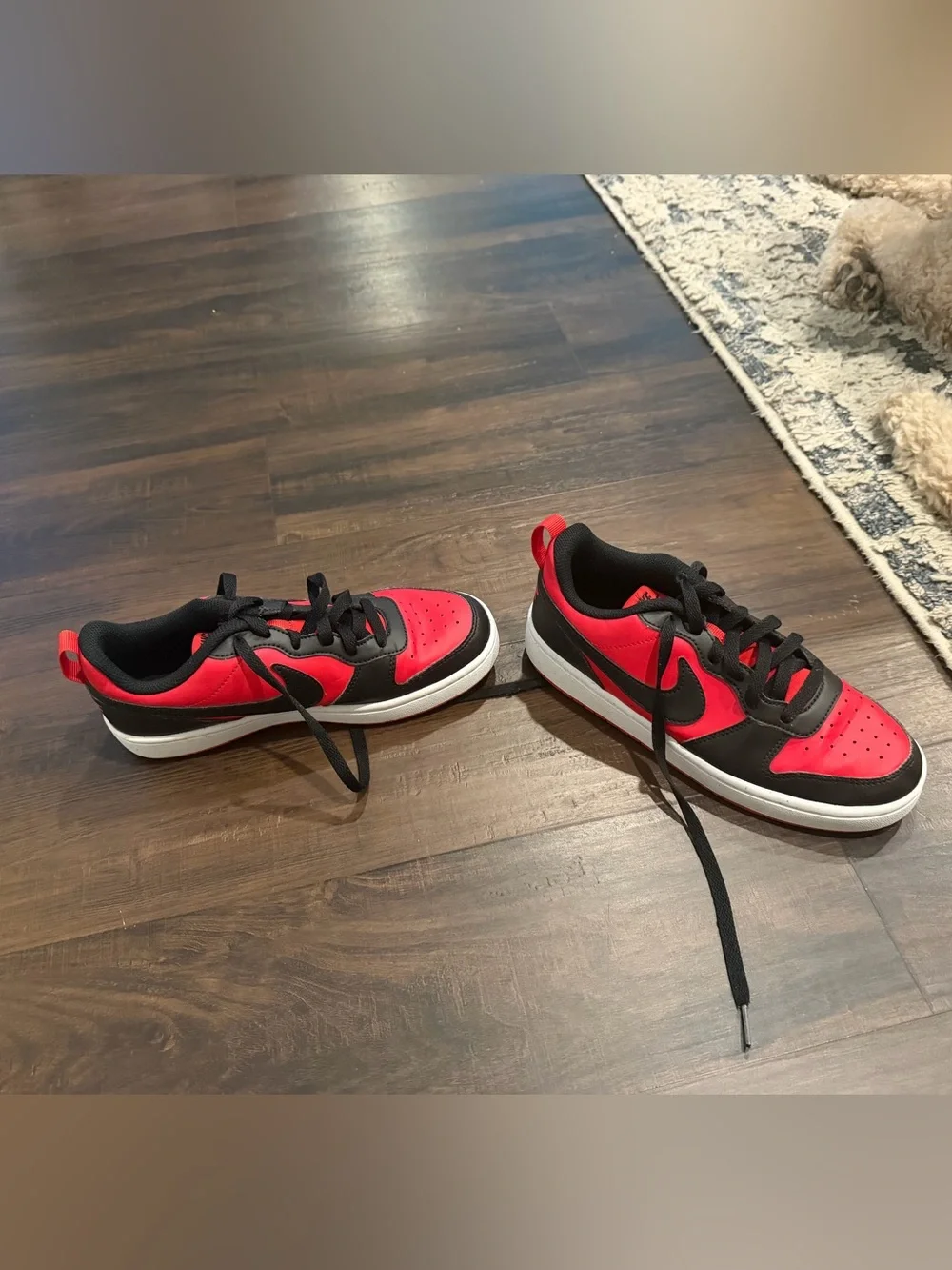 Nike Court Borough Low Recraft GS University Red Black Youth 5.5Y DV5456-600